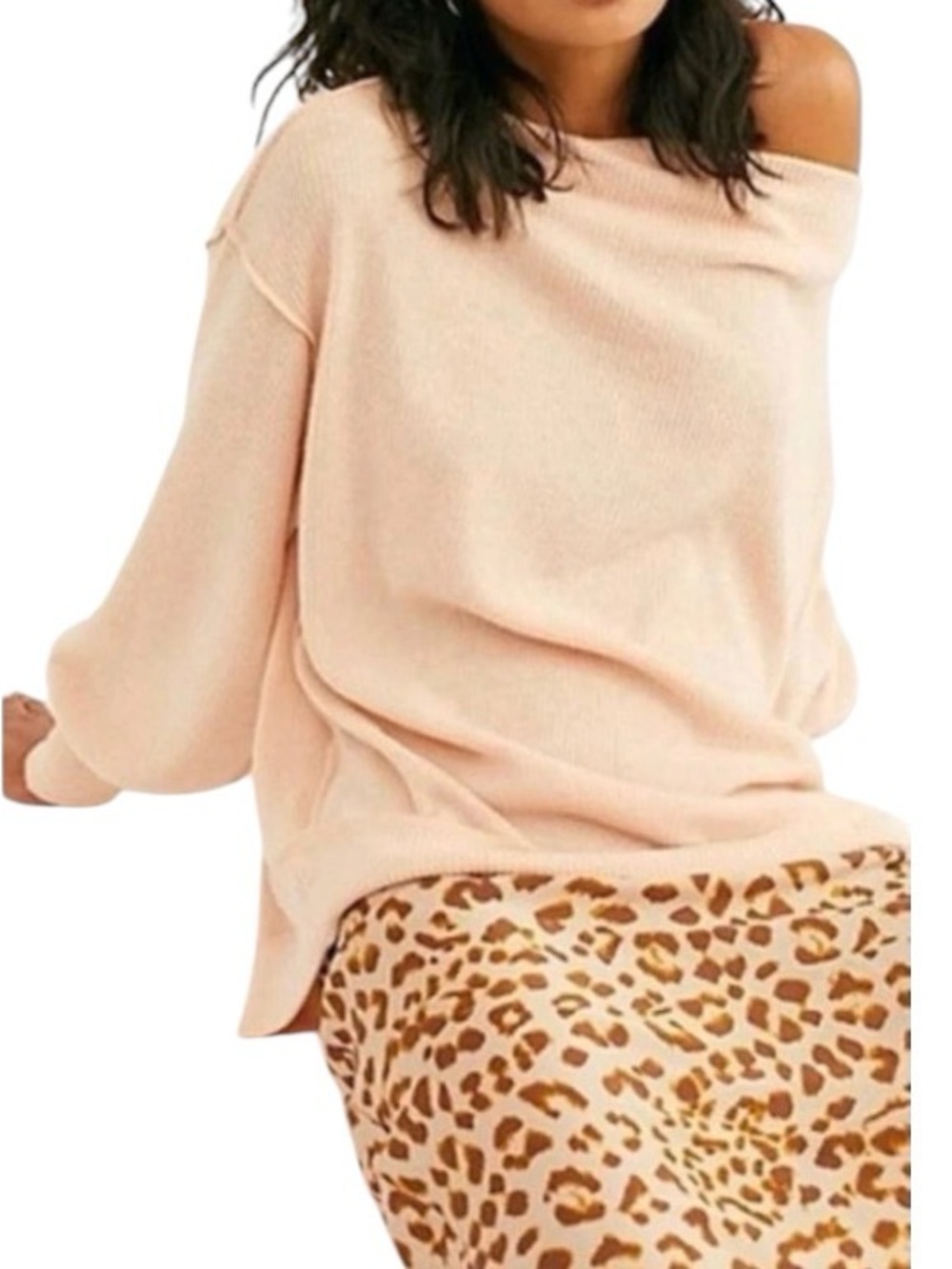 Free People We The Free Main Squeeze Hacci Ribbed Nectar Pink Sz M